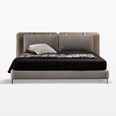 GEDO Modern Luxury Bedroom Furniture Bedroom Set King Size Solid Wood Genuine Leather Bed