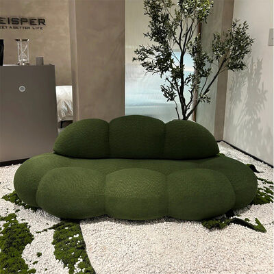 Nordic Minimalism Living Room Furniture Sofa Set Vacuum Compressed Floor Lounge Couch Black Lamb Boucle Fabric Cloud Sofa