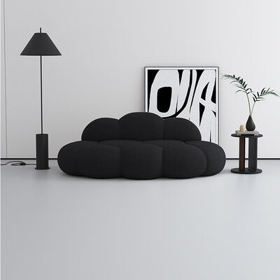 Nordic Minimalism Living Room Furniture Sofa Set Vacuum Compressed Floor Lounge Couch Black Lamb Boucle Fabric Cloud Sofa