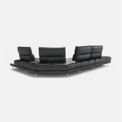 Italian All-leather Sofa Movable Modern Classic Corner Sofa Back Large Villa Luxury Leather Sofa