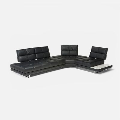 Italian All-leather Sofa Movable Modern Classic Corner Sofa Back Large Villa Luxury Leather Sofa