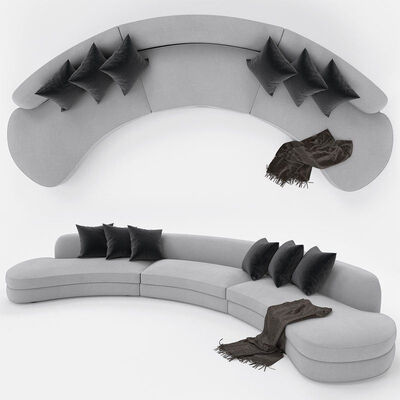 Nordic Curved Sofa Modular Lounge Furniture Modern Velvet Couch Living Room Sofa Suite Round Sectional Couch