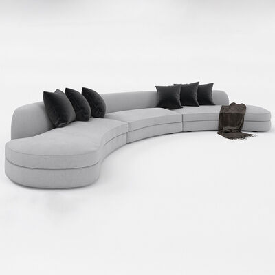 Nordic Curved Sofa Modular Lounge Furniture Modern Velvet Couch Living Room Sofa Suite Round Sectional Couch