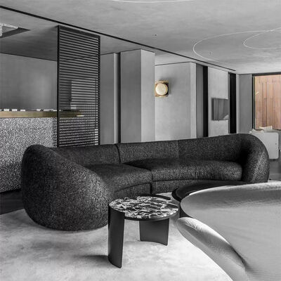 MOYI Minimalist Fabric Half Moon Shape Sectional Sofa Modern Round Couch Hotel Lobby Circular Sofa Special Shaped Cashmere Sofa