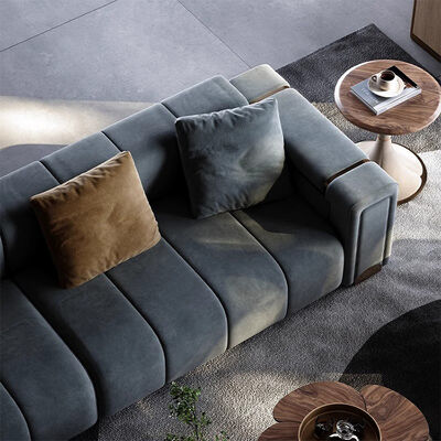Home Luxury Italian Modern Design Furniture Sofa Set Luxury Sectional Couch 3 Seater Sofa High Quality Large Leather Wooden Case