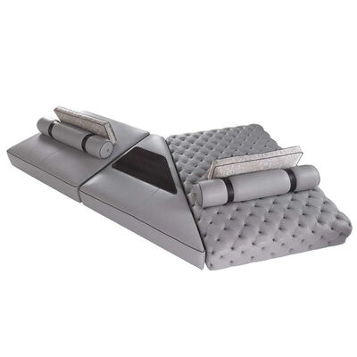 Luxurious Grey Upholstered Modular Sofa, Stylish Home Decor