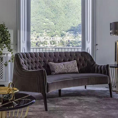 European Nordic Style Semicircle Sofas Upholstery Fabric Blue Velvet Couch Living Room Canape Modern Half Round Circle Sofa