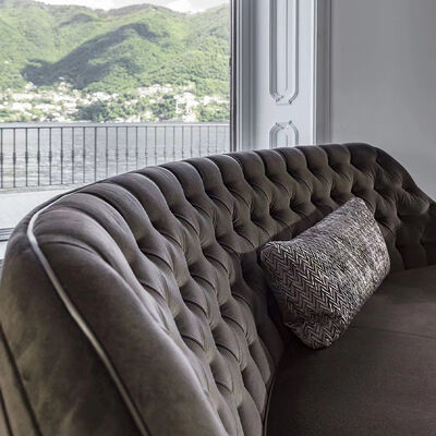 European Nordic Style Semicircle Sofas Upholstery Fabric Blue Velvet Couch Living Room Canape Modern Half Round Circle Sofa