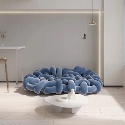 Italy's Unique Creative Design Three-seat Twist Sofa Light Luxury, Soft Fabric, Casual and Fun Legless Sofa