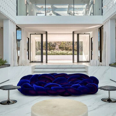 Italy's Unique Creative Design Three-seat Twist Sofa Light Luxury, Soft Fabric, Casual and Fun Legless Sofa