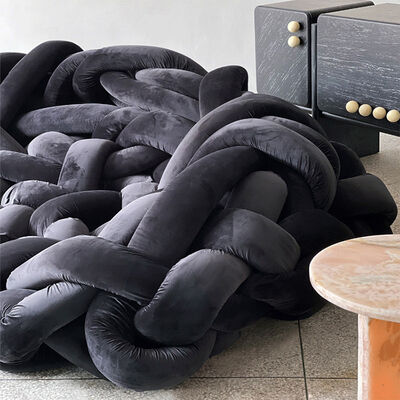 Italy's Unique Creative Design Three-seat Twist Sofa Light Luxury, Soft Fabric, Casual and Fun Legless Sofa