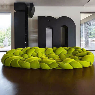 Italy's Unique Creative Design Three-seat Twist Sofa Light Luxury, Soft Fabric, Casual and Fun Legless Sofa