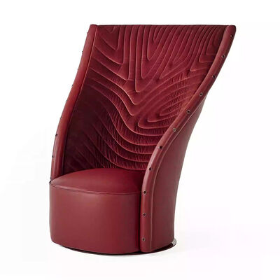 WISEMAX FURNITURE Modern Living Furniture High Back Leisure Lounge Chair Wing Back Accent Leather Armless Chair for Villa Hotel