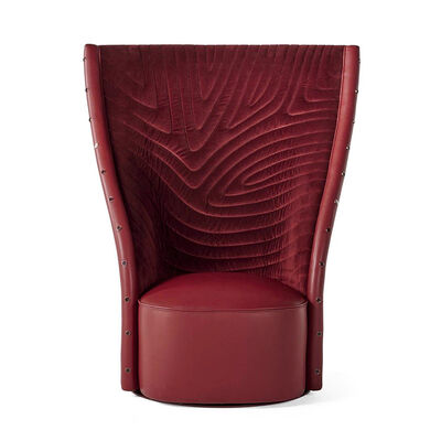 WISEMAX FURNITURE Modern Living Furniture High Back Leisure Lounge Chair Wing Back Accent Leather Armless Chair for Villa Hotel