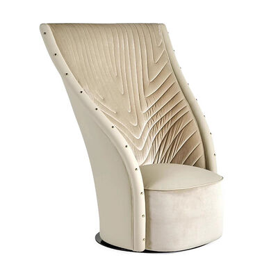WISEMAX FURNITURE Modern Living Furniture High Back Leisure Lounge Chair Wing Back Accent Leather Armless Chair for Villa Hotel