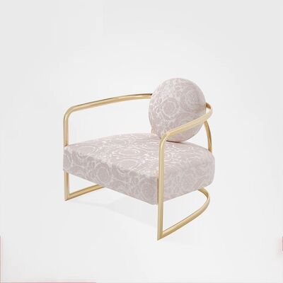 Luxury Italian Style Living Room Chairs Fabric Velvet Modern Gold Stainless Armchairs Comfortable Home Accent Leisure Hotel