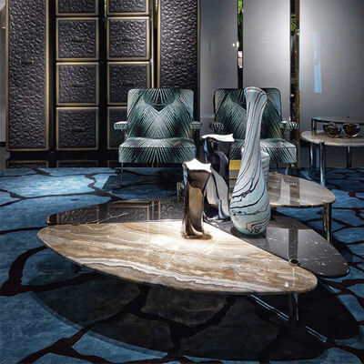 Modern Italian Style Luxury Italian Style Marble Top Living Room Irregular Coffee Table Fabric Circle Center Tea Home Furniture