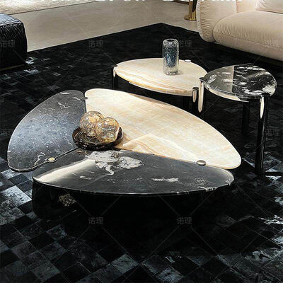 Modern Italian Style Luxury Italian Style Marble Top Living Room Irregular Coffee Table Fabric Circle Center Tea Home Furniture