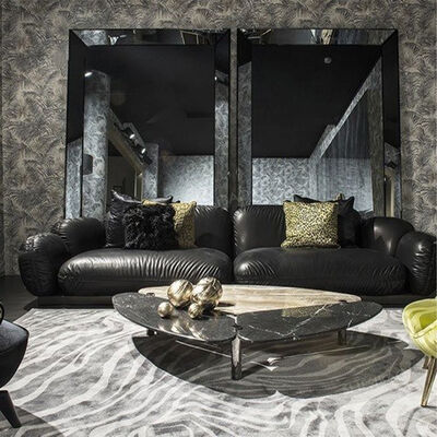 Modern Italian Style Luxury Italian Style Marble Top Living Room Irregular Coffee Table Fabric Circle Center Tea Home Furniture