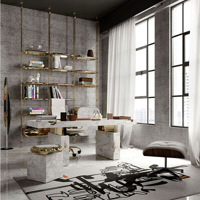 MOYI Minimalist and Creative Italian Luxury Sintered Stone Coffee Table Villa Marble Side Table