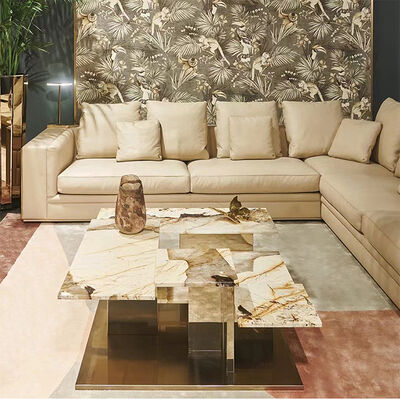 MOYI High Quality Movable Modern Living Room Furniture Irregularly Shaped Marble Coffee Table for Home Use