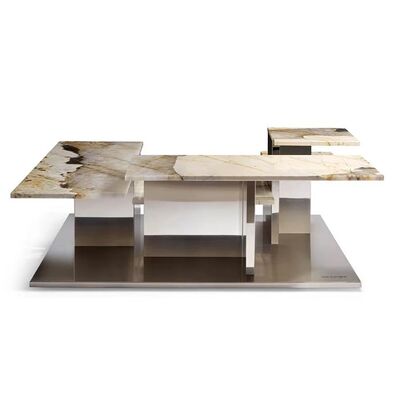 MOYI High Quality Movable Modern Living Room Furniture Irregularly Shaped Marble Coffee Table for Home Use
