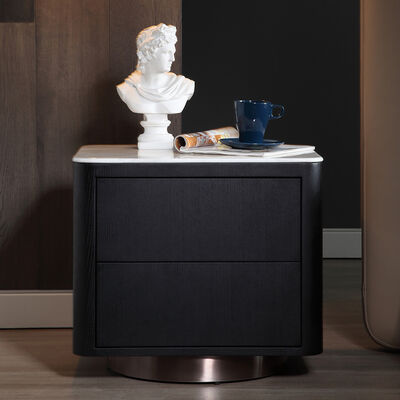 Minimalist Bedroom Smart Furniture LED Touch Light Bedside Table Multifunctional Nightstand With Wireless Charging Station