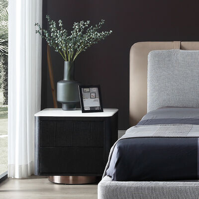 Minimalist Bedroom Smart Furniture LED Touch Light Bedside Table Multifunctional Nightstand With Wireless Charging Station
