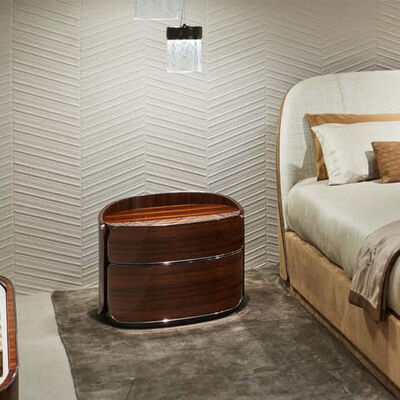 Nightstand With 2 Drawers Bedroom Furniture Accent Wooden Bedside Table