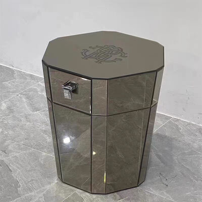 Italy Luxury Bedroom Furniture, Mirrored Bedside Table With Drawers, Modern Design, Light Luxury Bedside Table