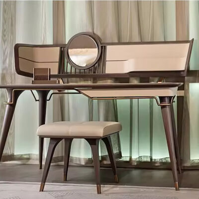 High-quality Nordic-style Hotel and Villa Bedroom Furniture Minimalist Modern Solid Wood Dressing Table With Mirror Custom-made