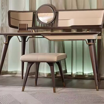 High-quality Nordic-style Hotel and Villa Bedroom Furniture Minimalist Modern Solid Wood Dressing Table With Mirror Custom-made