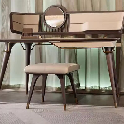 High-quality Nordic-style Hotel and Villa Bedroom Furniture Minimalist Modern Solid Wood Dressing Table With Mirror Custom-made