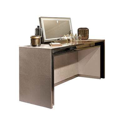 MOYI Italian Light Luxury Vanity, High-end Feel Designer Makeup Table, Modern Minimalist Bedroom Makeup Station With Mirror
