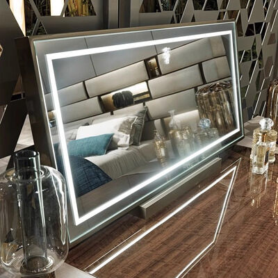 MOYI Italian Light Luxury Vanity, High-end Feel Designer Makeup Table, Modern Minimalist Bedroom Makeup Station With Mirror