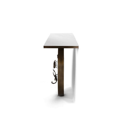 Custom Living Room Furniture Inserts Decorative Console Table Stainless Steel Sliver Console Table Villa Light Luxury Furniture
