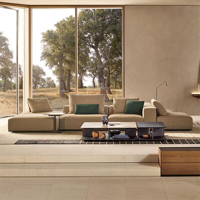 Comfortable Living Room Modular Sofa Set Velvet Fabric Corner Couch with Simple Design  for House Furnishing