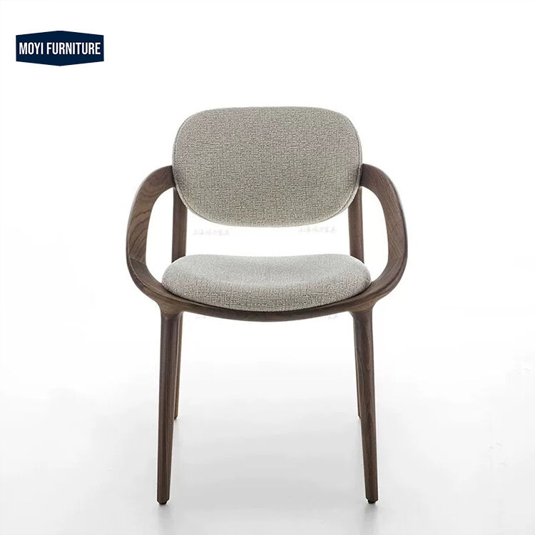 Office Building Solid Wood Dining Chair Highlighting Classic Designer Style and Genuine North American Black Walnut Wood