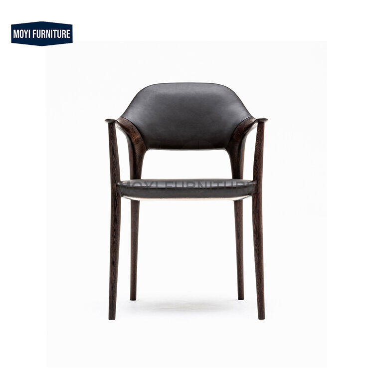 Home Furniture Wabi Sabi Style Italian Modern Solid Wood Dining Chair Cafe Chair With Comfortable Wooden Armrests