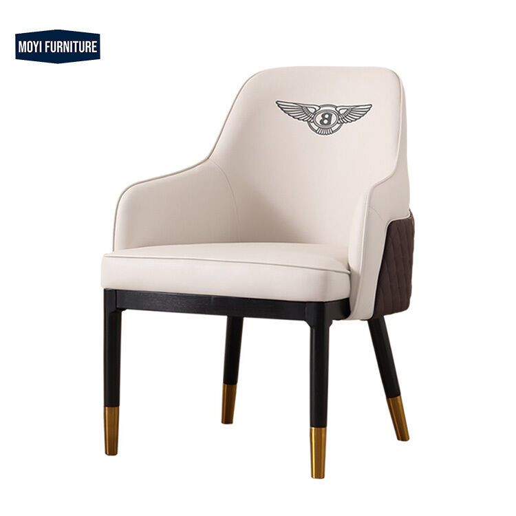 Synthetic Leather Optional Dining Room Chair with Durable Solid Wood Leg and Stainless Steel Frame Nordic Luxury Design