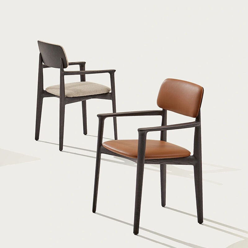 Synthetic Leather Dining Chair Solid Wood Mexican Style Luxury Hotel Dining Room Nordic Restaurant Chairs Leather Set Six