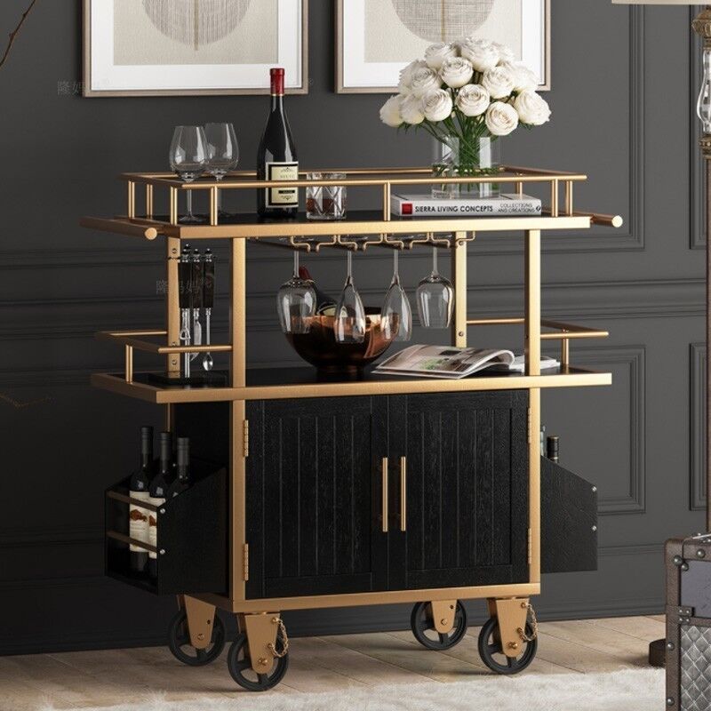 Standard Size Customized Wood Trolley with Wheels Used in Hotel Restaurant Banquet Wedding Party Settings
