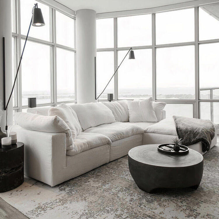 High density and high resilience foam 3 piece sectional sofa set fabric living room modern luxury l shape sofa 280 70 160cm