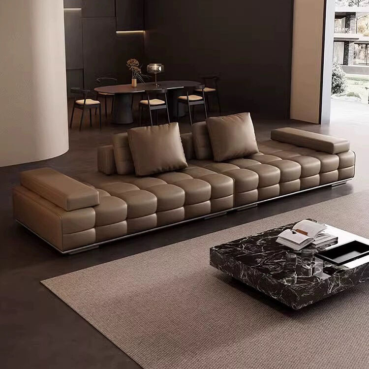 Non Inflatable MOYI Italian Minimalist Layer Cowhide Sofa Villa Living Room Large Sofa Module Lawrence Sofa