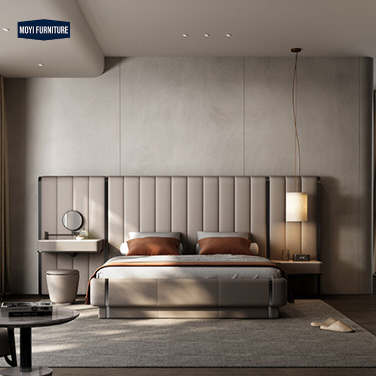 Sample Soft Bed Master Bedroom Light Luxury Dressing Table Bedside Table Integrated Bed Modern Villa Italian High End Authentic Furniture