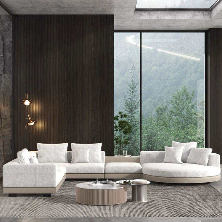 Customized Size MOYI Leather Sofa Set Featuring High Resilience Foam L Shape Design Modern Living Room Furniture Sofas