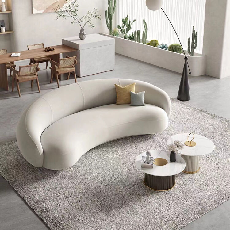 Fabric Upholstered MOYI C Shape Recliner Velvet Sectional Sofa Set Modern Luxury Sofas Spacious Comfortable Living Room