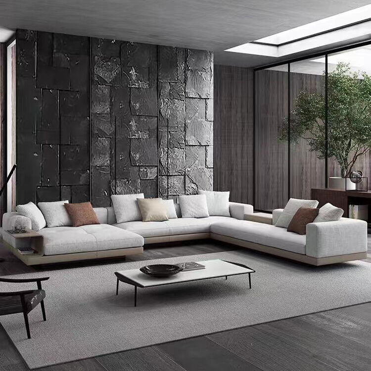 Foam Filling Material L Shape Modular Corner Sofa Set Italian Minimalist Nordic Designs Modern Luxury Sectional Couch Furniture