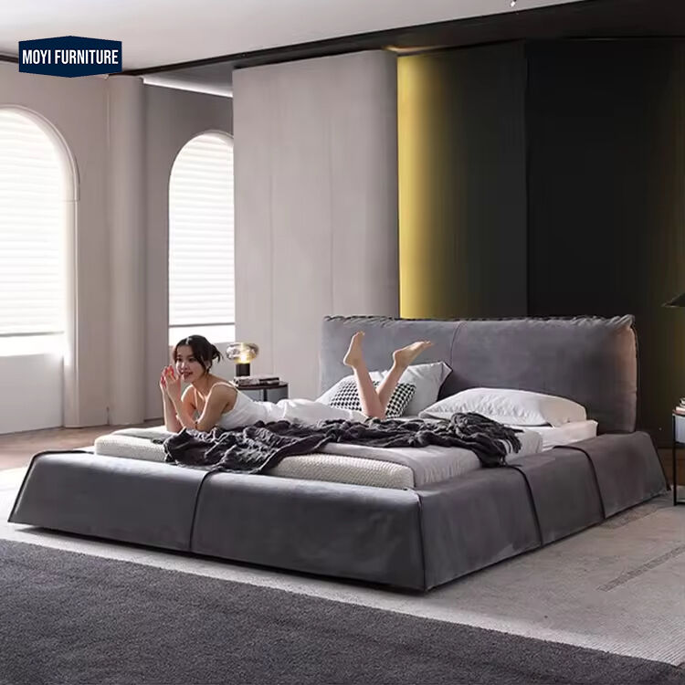 Soft Bed Modern Luxury Full Size Double Upholstered Bed Bedroom Furniture Set with Comfortable Upholstered Headboard