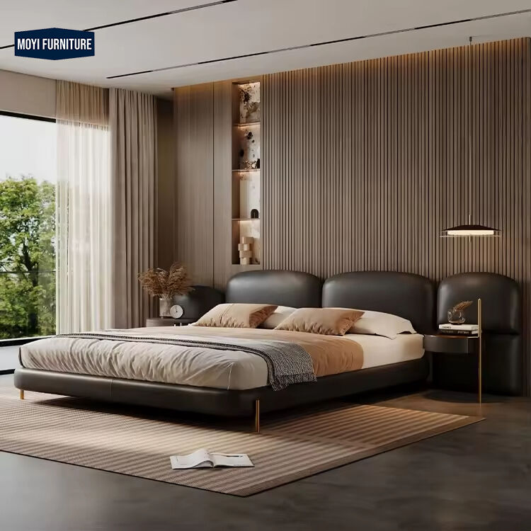 Modern Bedroom Velvet Platform Bed Set Full Size Frame Upholstered Beds King Size Furniture Design